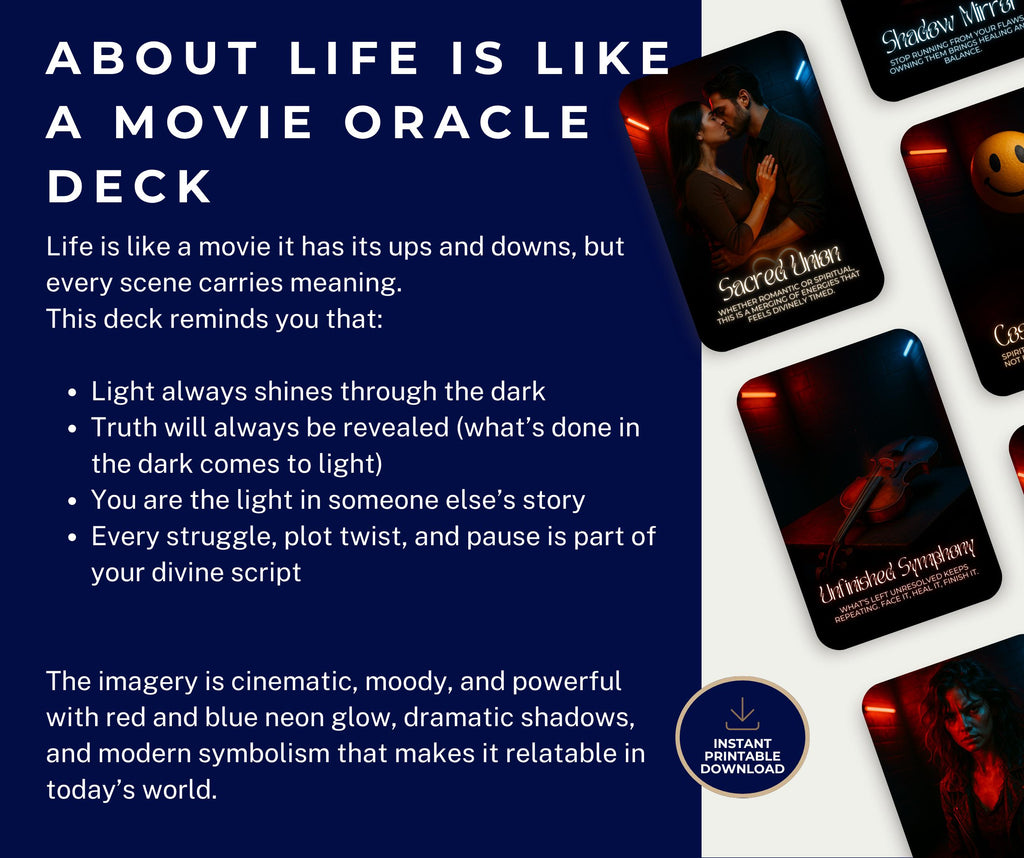 Life is a Movie Oracle Deck Printable Spiritual Deck