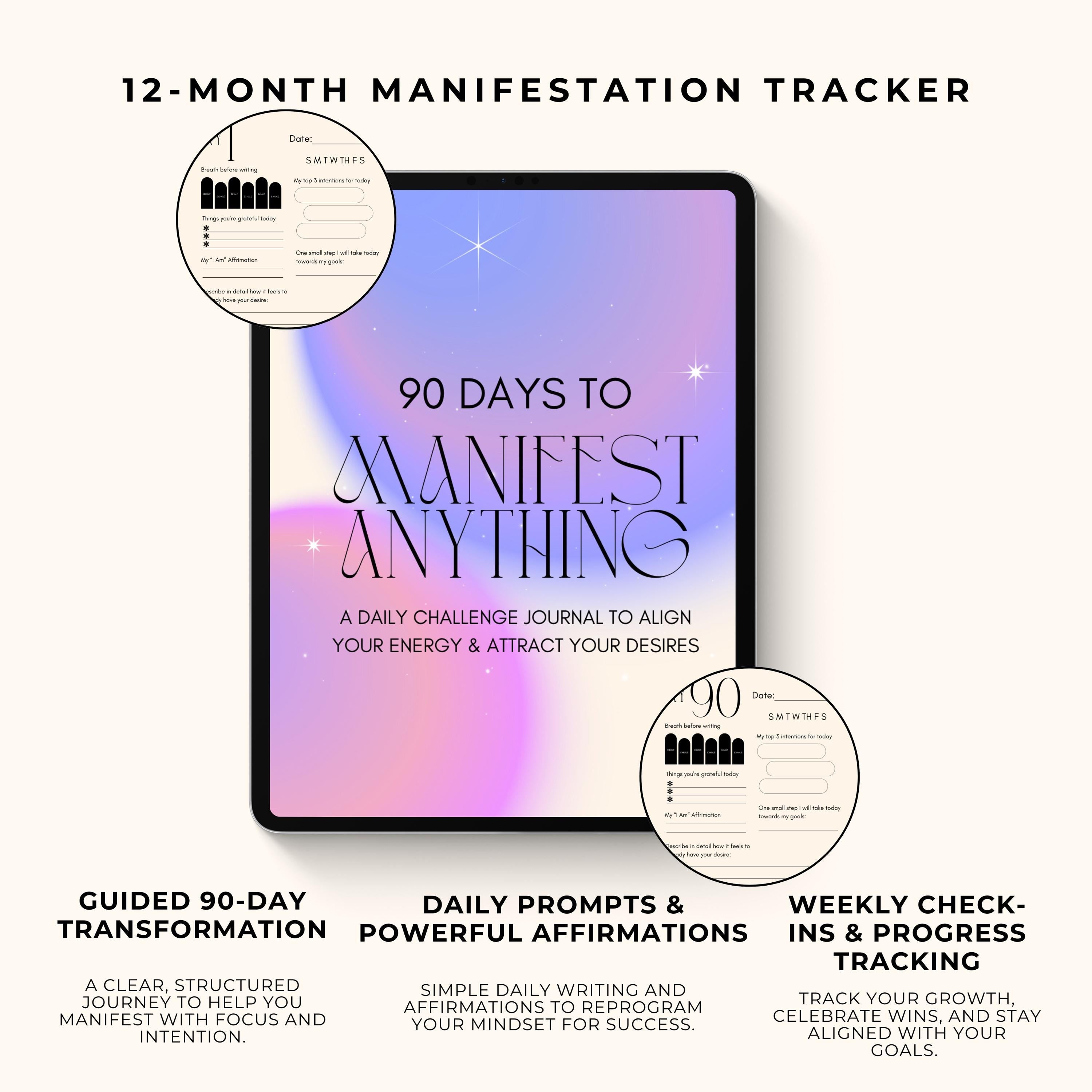 90 Day Manifestation Journal (Printable PDF)