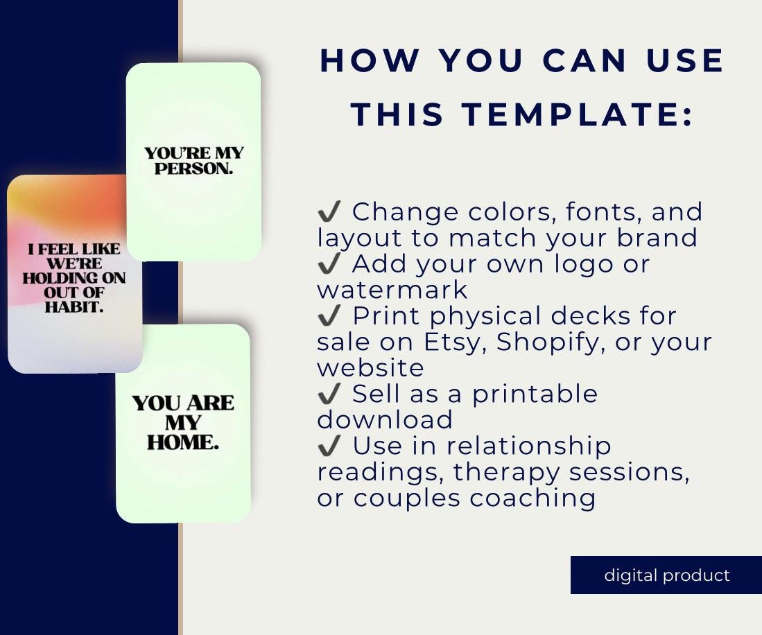 Truth Oracle Deck Template (Digital Download)