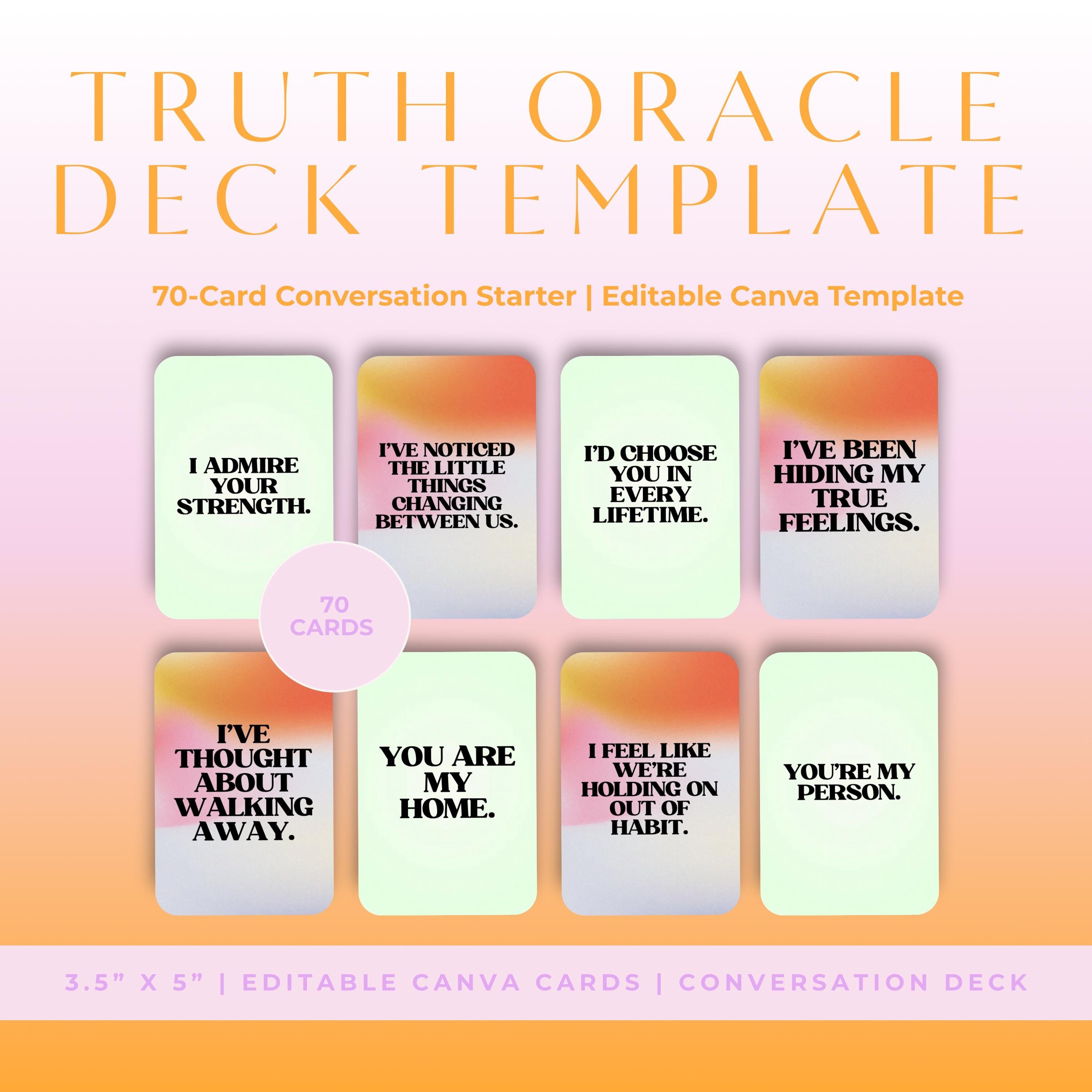 Truth Oracle Deck Template (Digital Download)