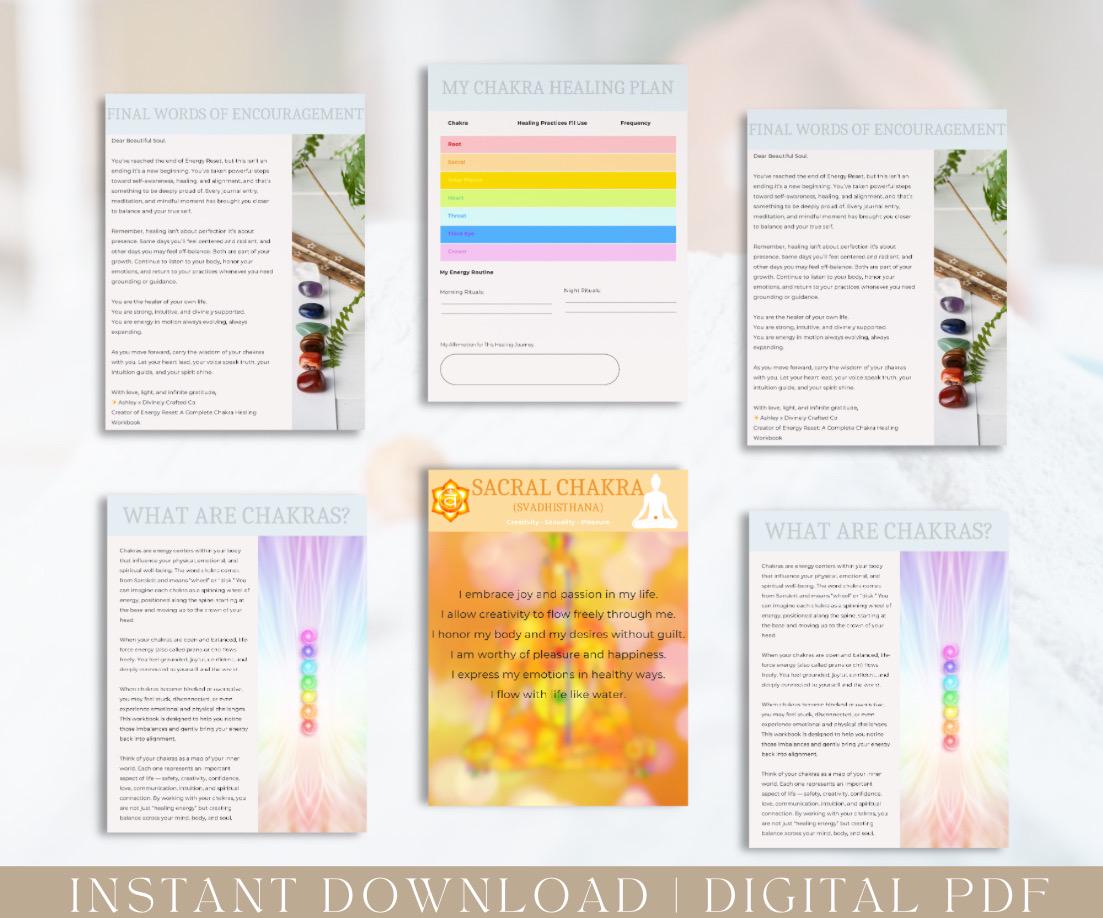 Energy Reset A Complete Chakra Healing Workbook Printable Journal