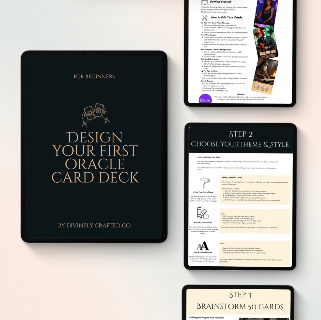 Oracle Deck Creation Guide: Canva Workbook (PDF Download)