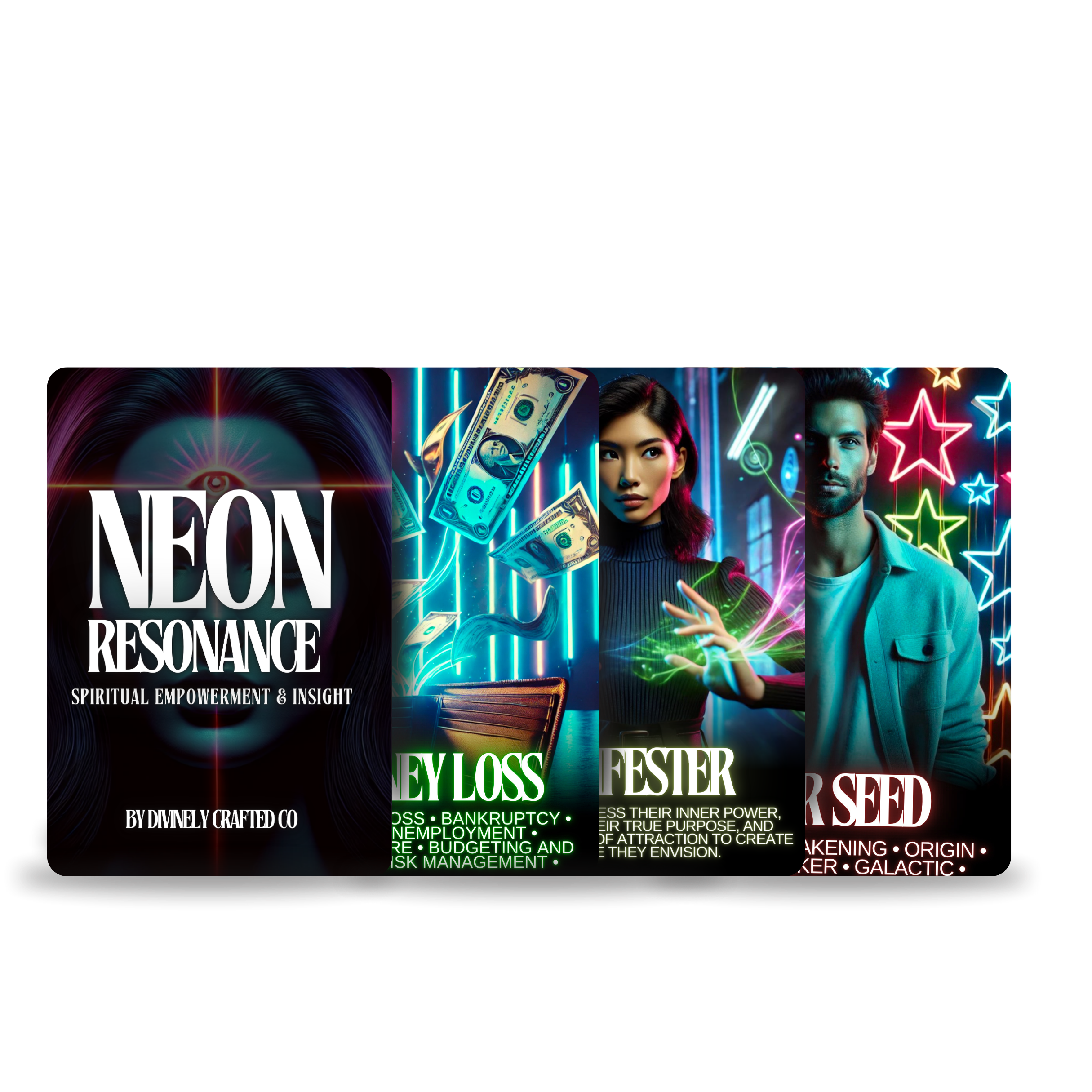 Neon Resonance Spiritual Empowerment & Insight Oracle Deck
