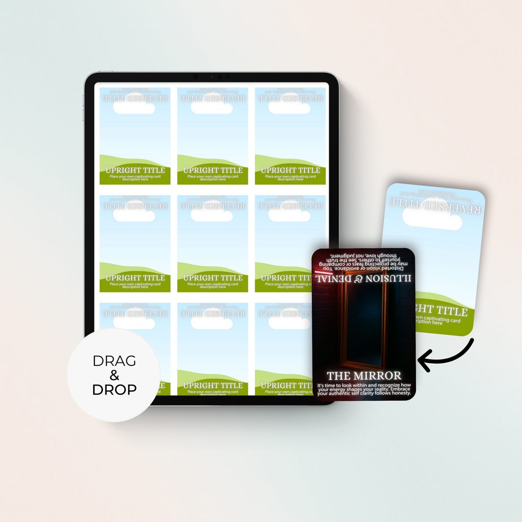 Editable Oracle Card Design Template – Upright & Reversed Meanings