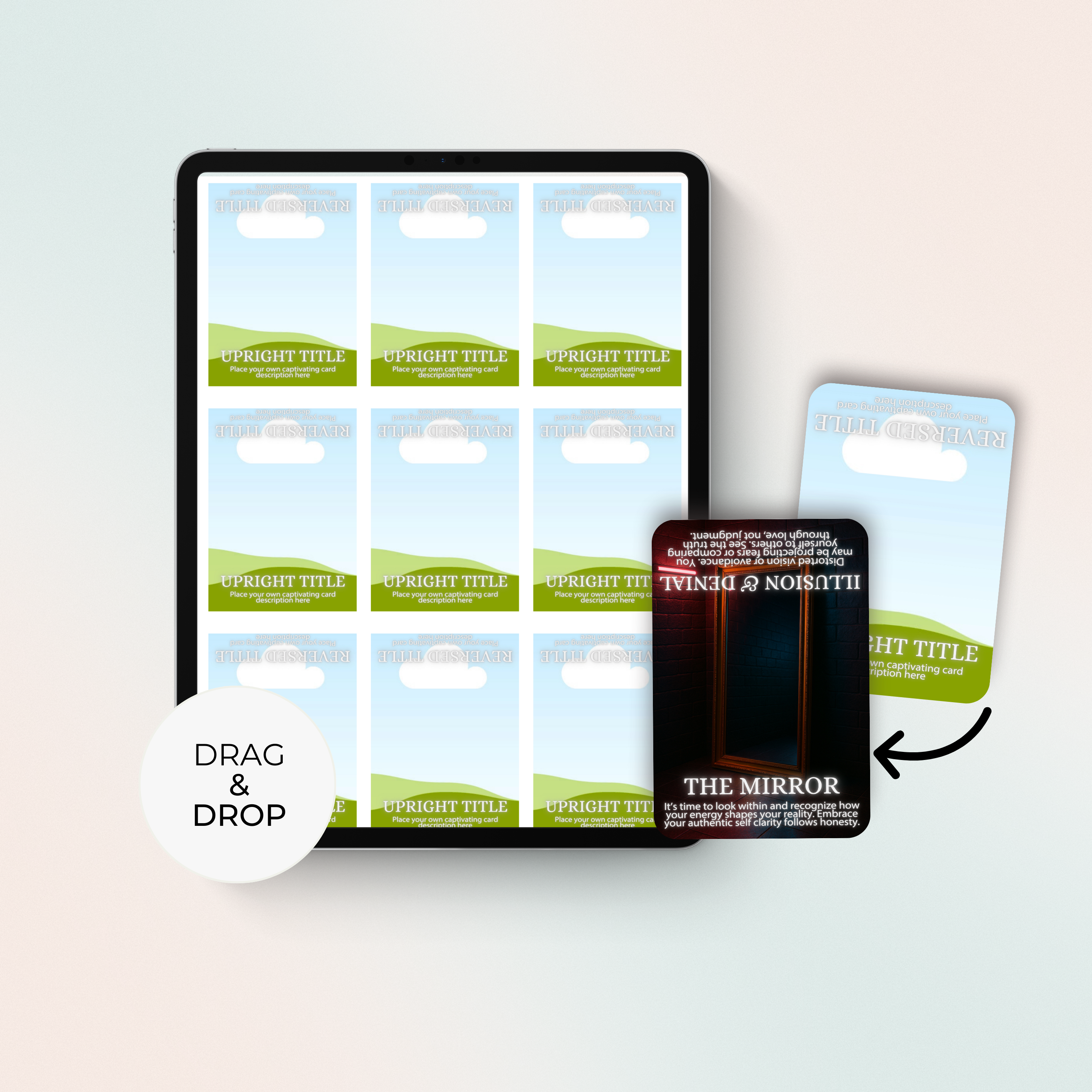 Editable Oracle Card Design Template – Upright & Reversed Meanings