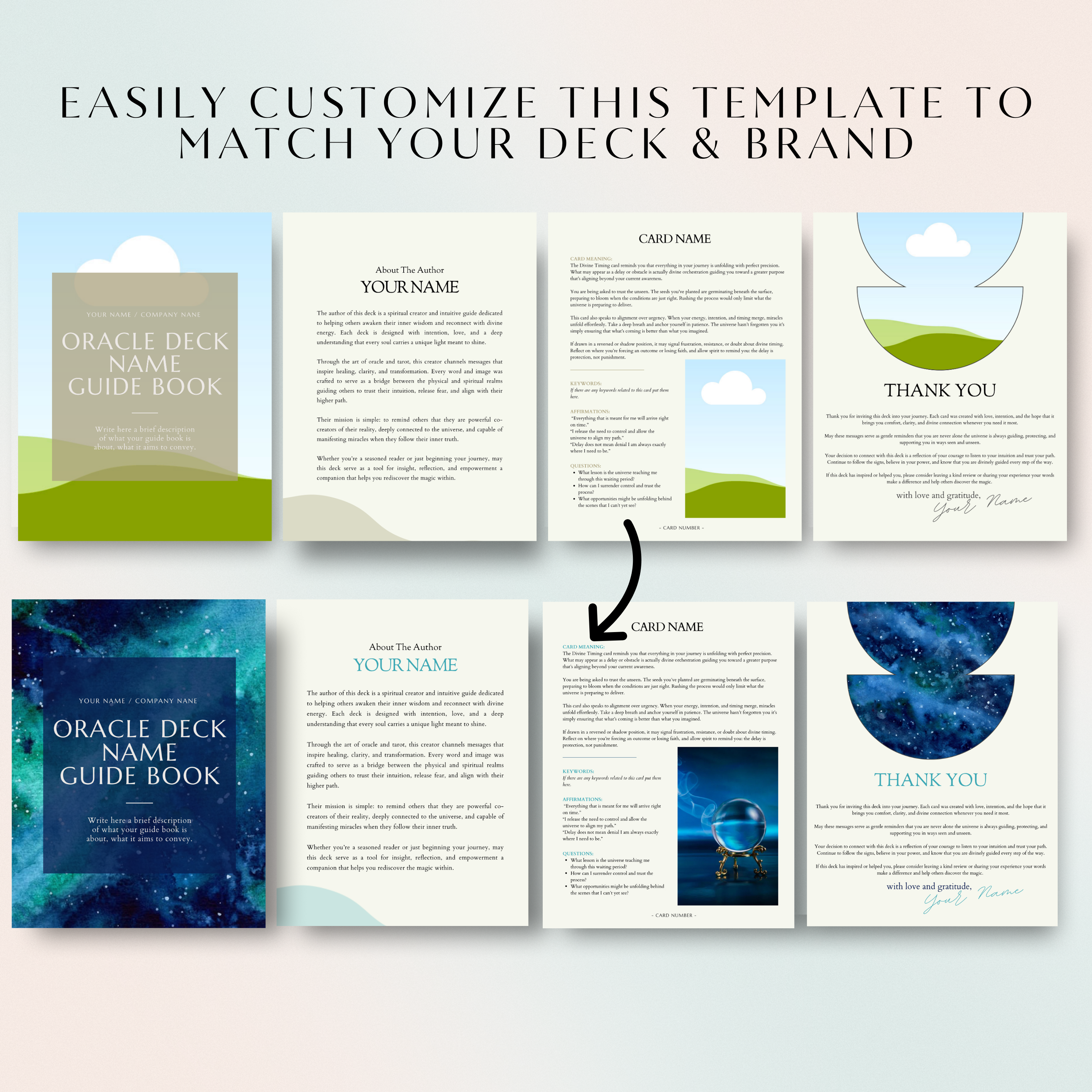 Oracle Deck Guidebook Template (Digital Download)