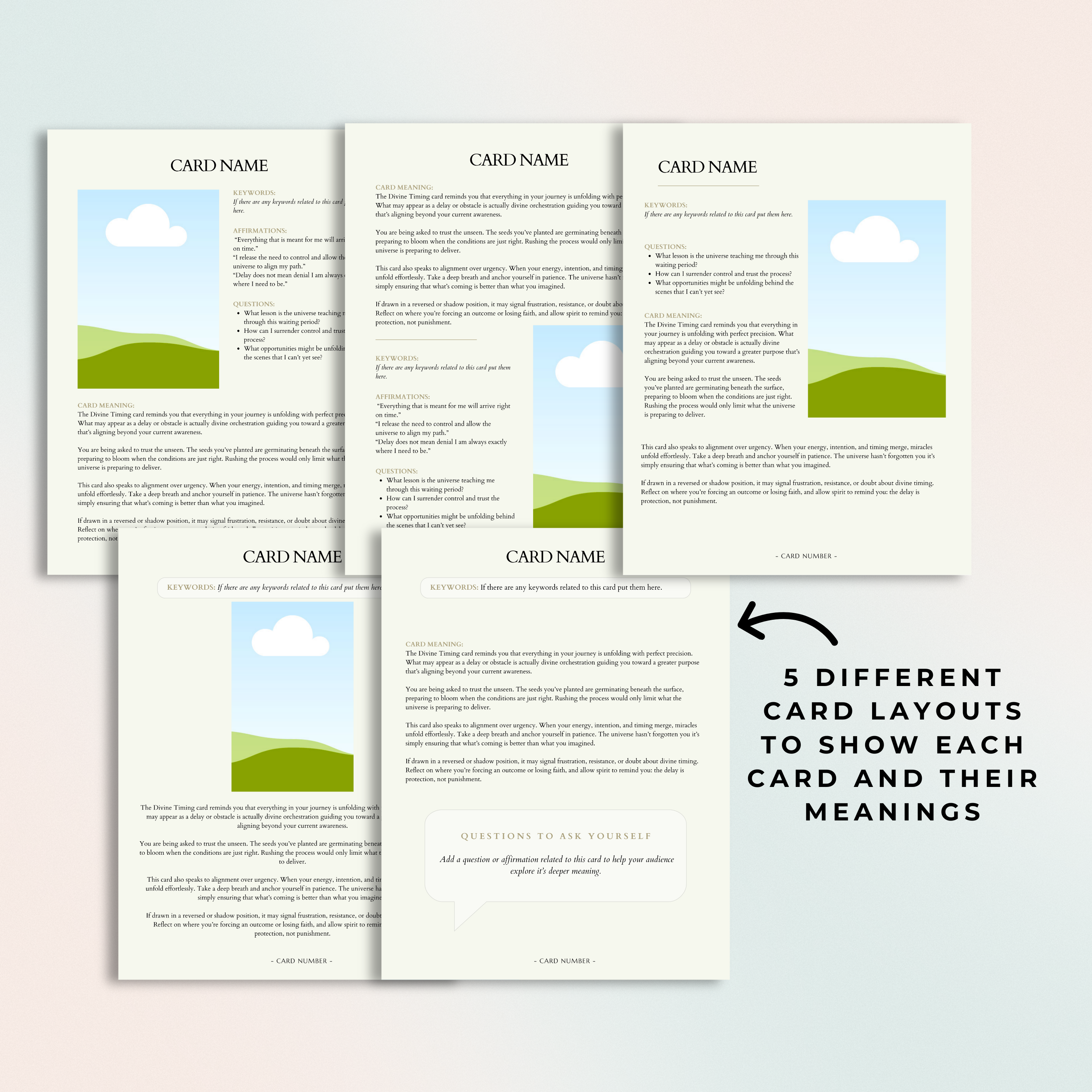 Oracle Deck Guidebook Template (Digital Download)