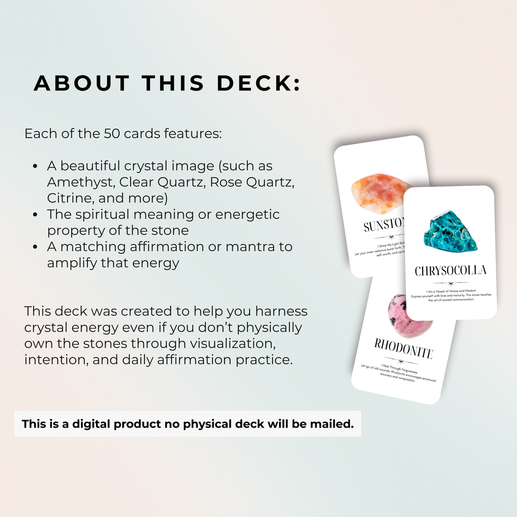 Crystal Affirmations Oracle Deck – 50 Digital Cards