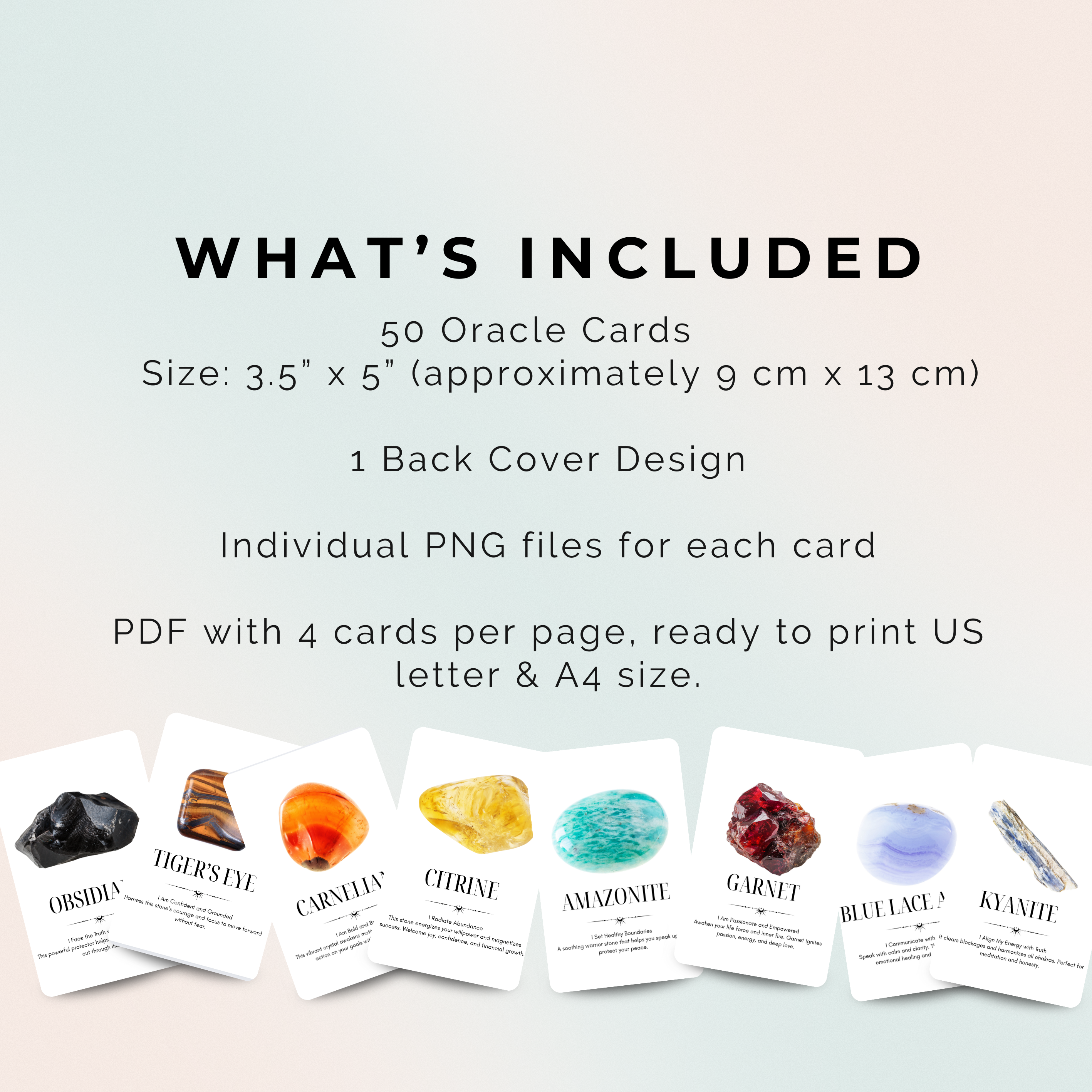 Crystal Affirmations Oracle Deck – 50 Digital Cards