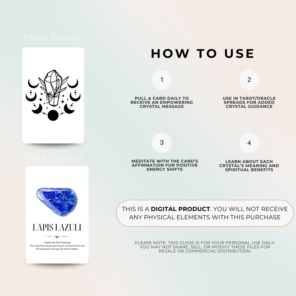Crystal Affirmations Oracle Deck – 50 Digital Cards