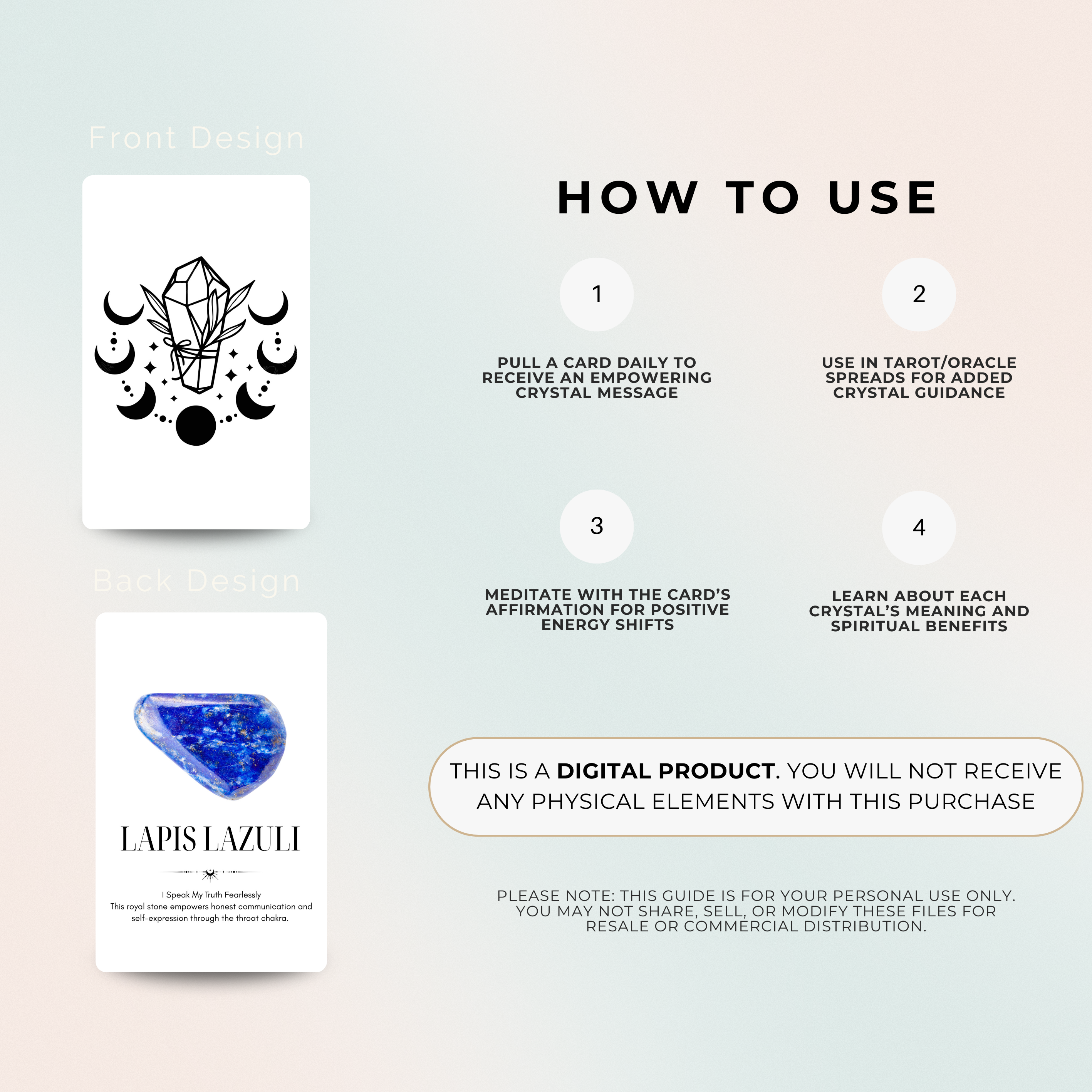 Crystal Affirmations Oracle Deck – 50 Digital Cards