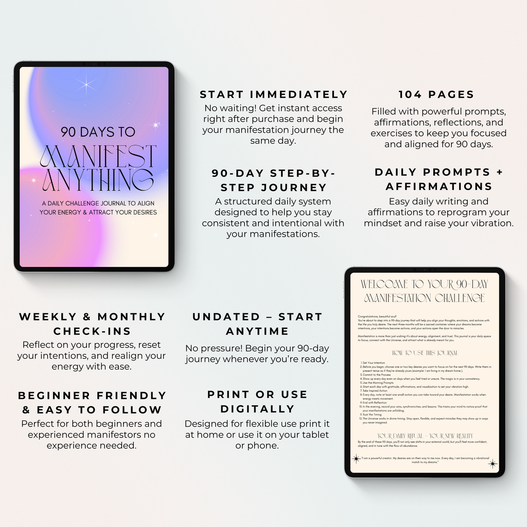 90 Day Manifestation Journal (Printable PDF)