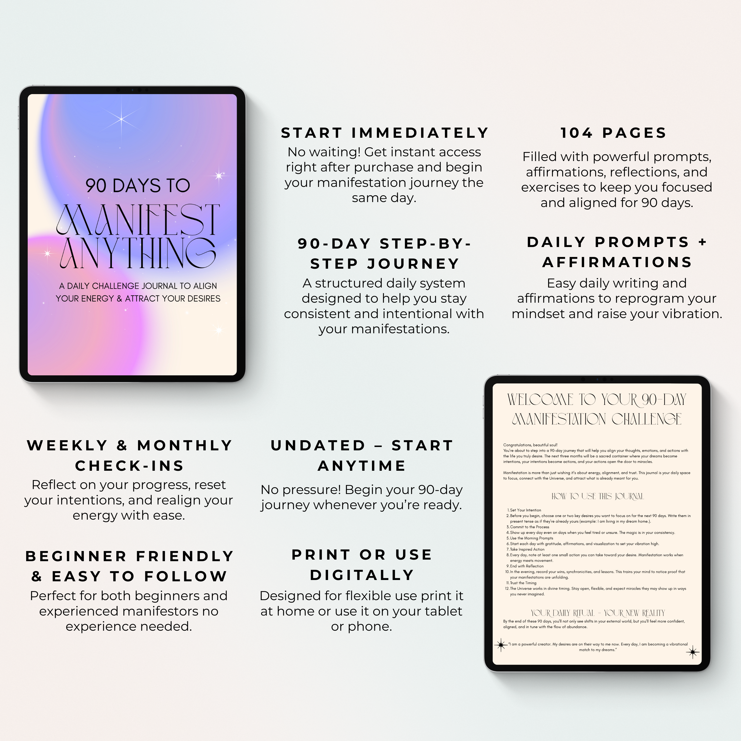 90 Day Manifestation Journal (Printable PDF)