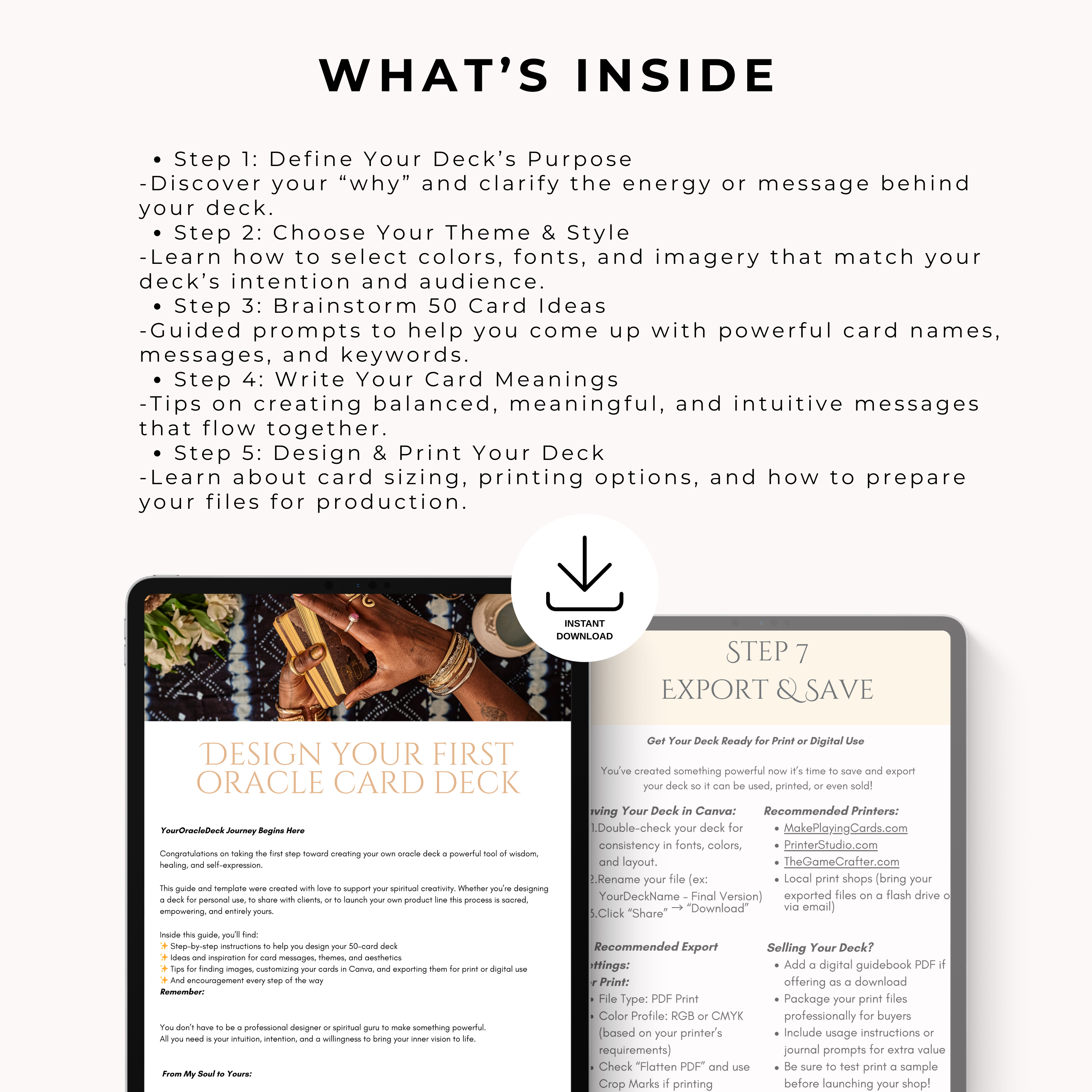 Oracle Deck Creation Guide: Canva Workbook (PDF Download)