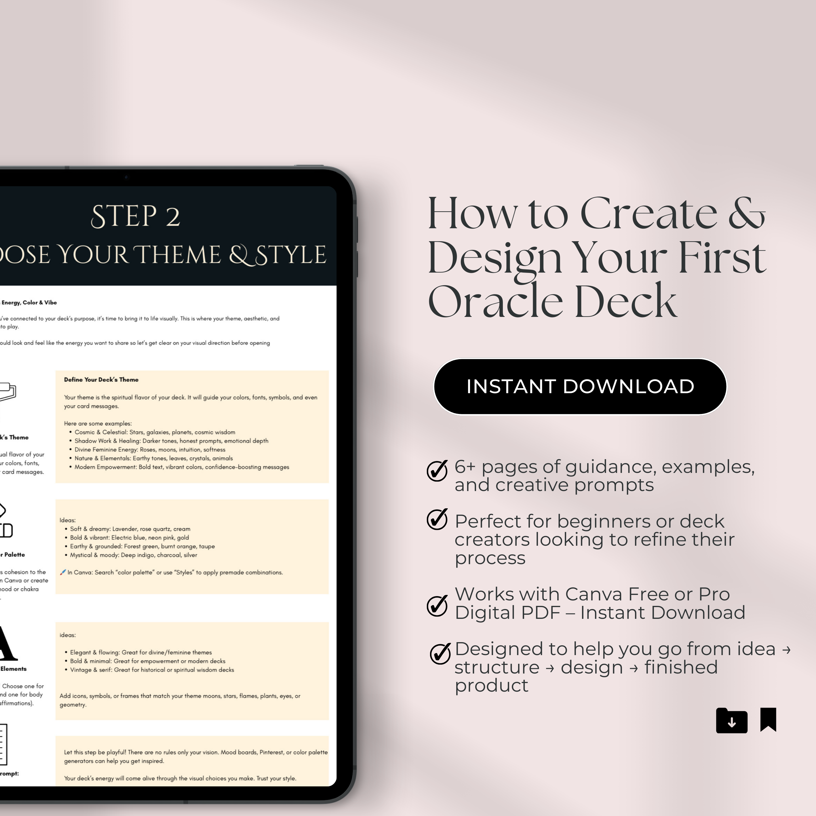 Oracle Deck Creation Guide: Canva Workbook (PDF Download)