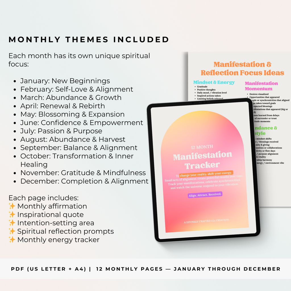 12-Month Manifestation Tracker (PDF)