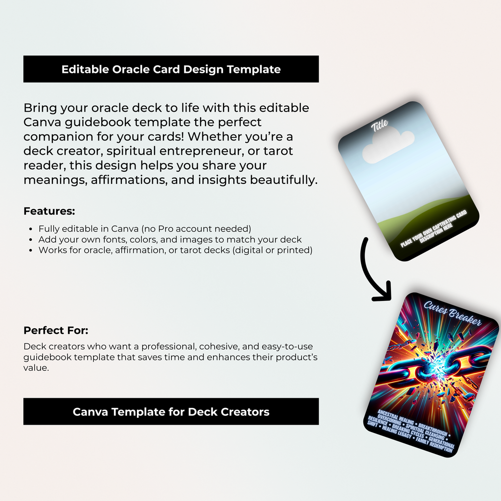 DIY Oracle Card Template: 50 Editable Canva Designs (Digital Download)