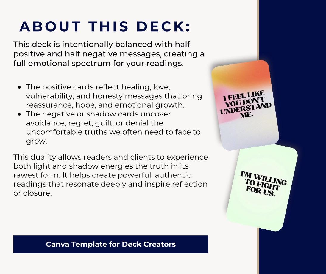 Truth Oracle Deck Template (Digital Download)
