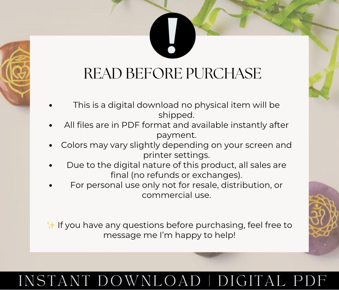 Energy Reset A Complete Chakra Healing Workbook Printable Journal