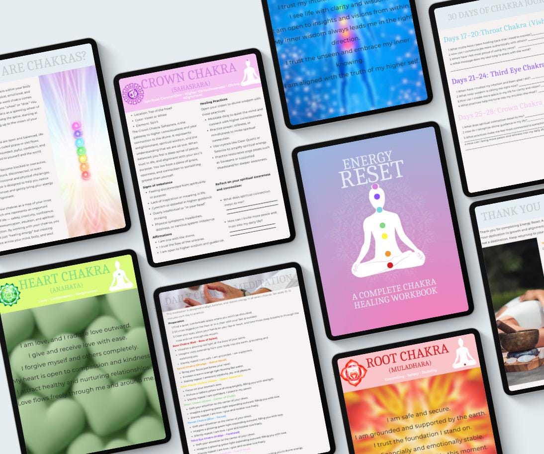 Energy Reset A Complete Chakra Healing Workbook Printable Journal