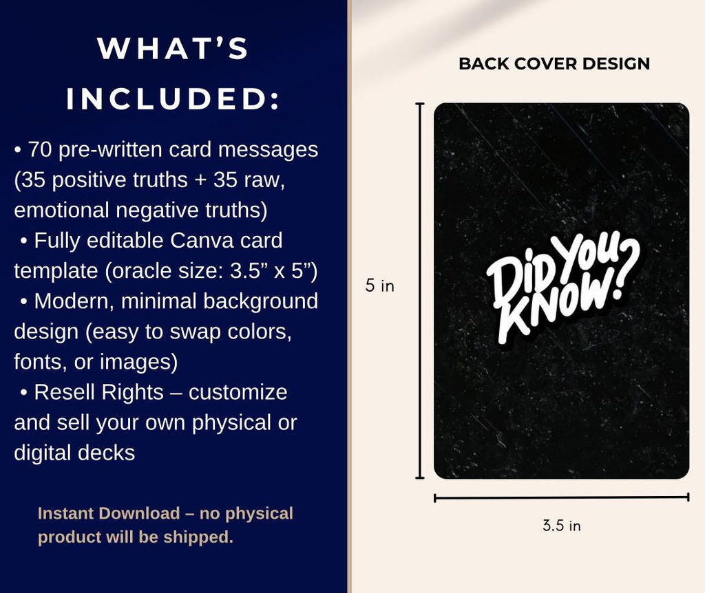 Truth Oracle Deck Template (Digital Download)